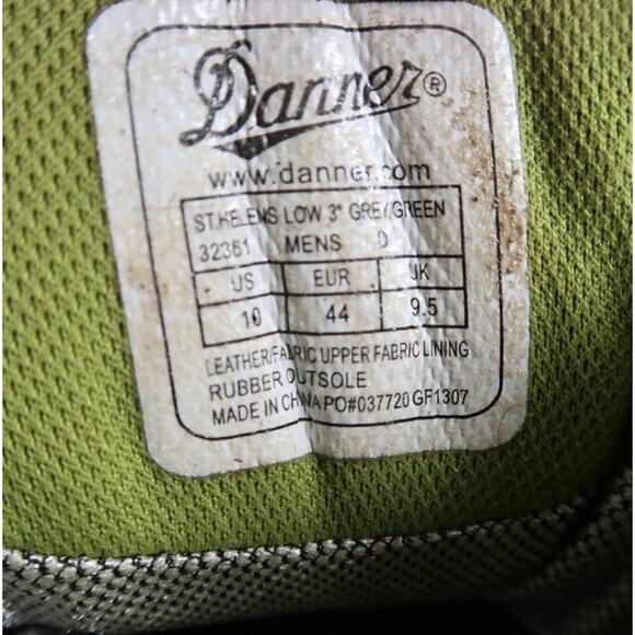 Danner Shoes Men 10 Hiking Boot St Helens Low 3" Leather Grey Green Sport Active - Picture 12 of 15